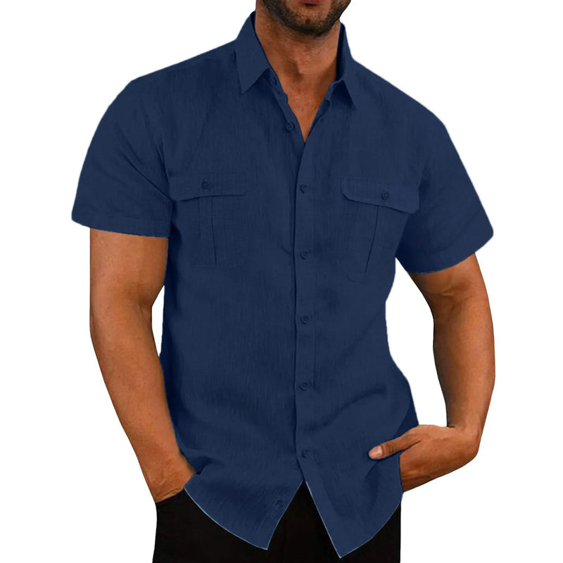 Cotton Linen Short Sleeve Shirt