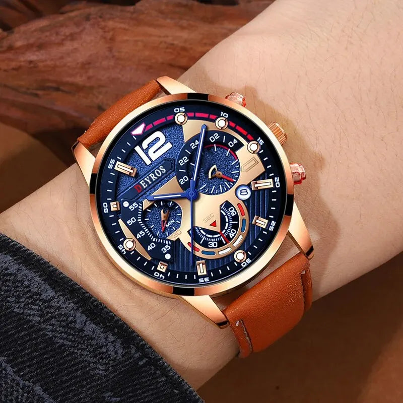 Men’s Quartz Watches – Luxury Brown
