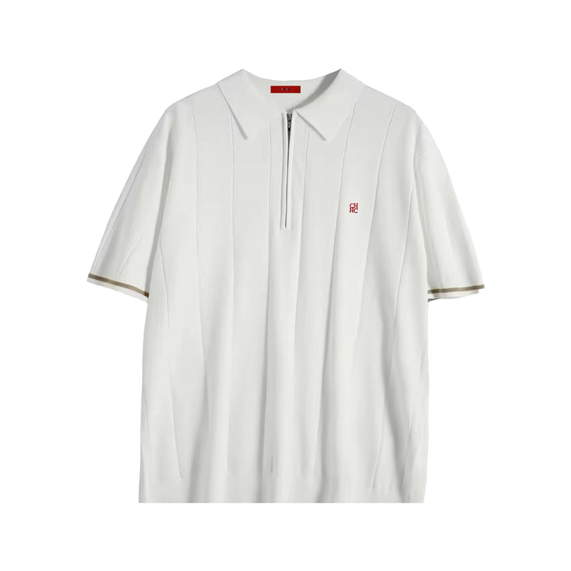 Men’s Ribbed Knit Polo Shirt
