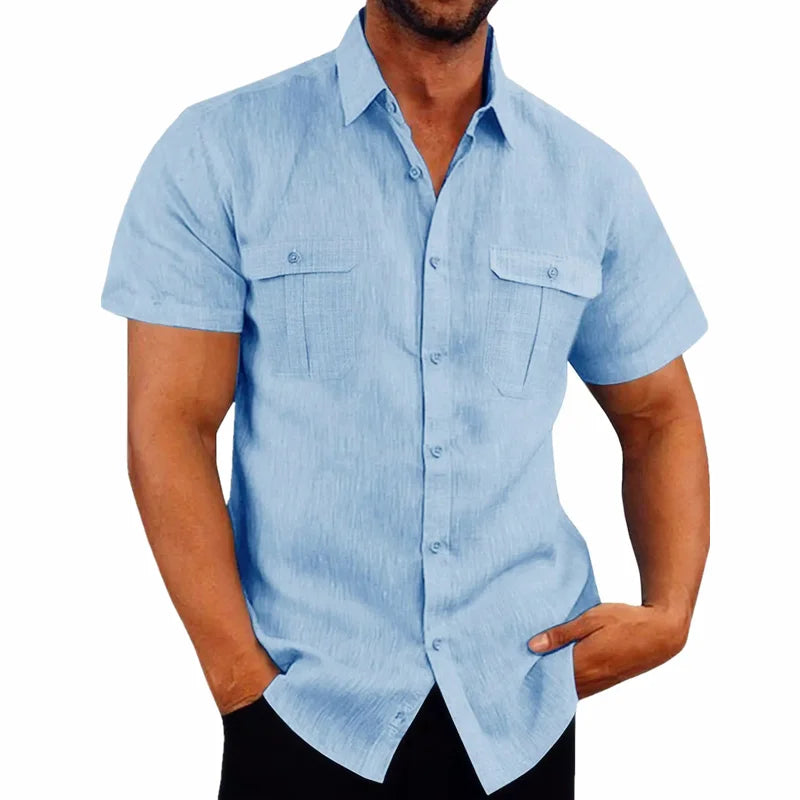 Cotton Linen Short Sleeve Shirt