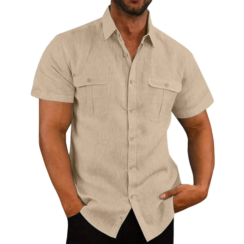 Cotton Linen Short Sleeve Shirt