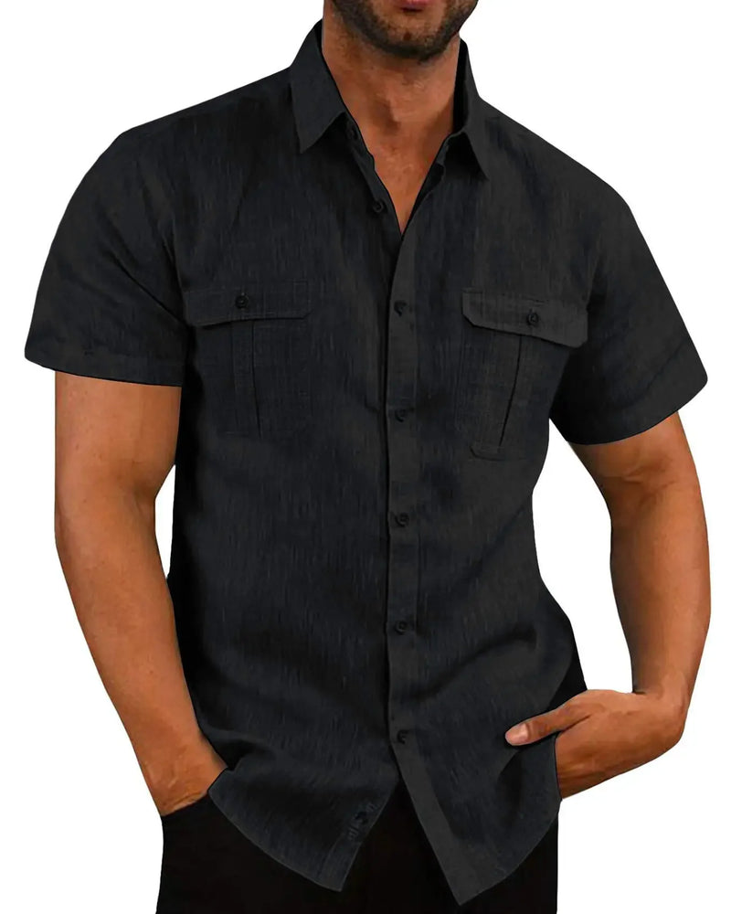 Cotton Linen Short Sleeve Shirt