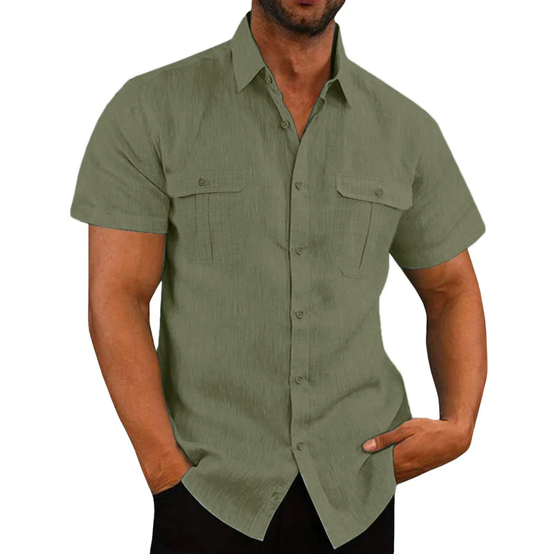 Cotton Linen Short Sleeve Shirt