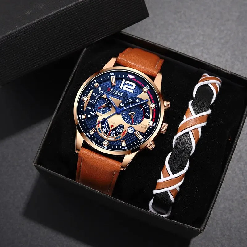 Men’s Quartz Watches – Luxury Brown