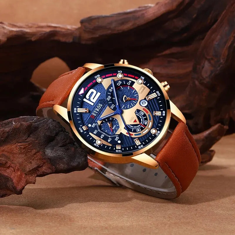 Men’s Quartz Watches – Luxury Brown
