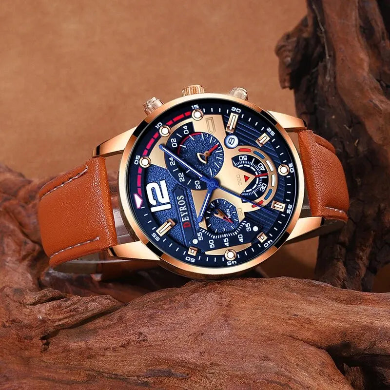 Men’s Quartz Watches – Luxury Brown