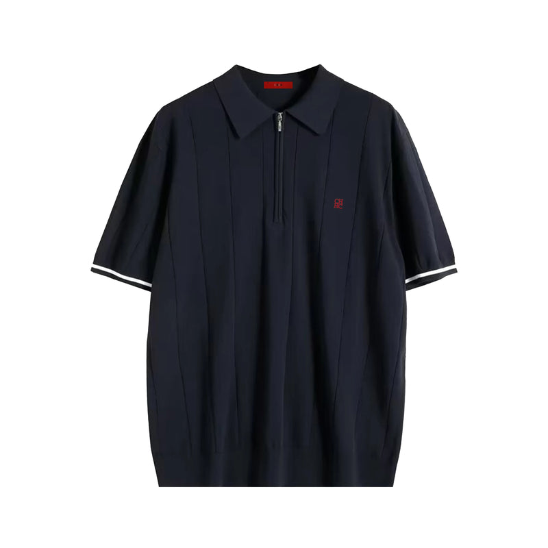 Men’s Ribbed Knit Polo Shirt