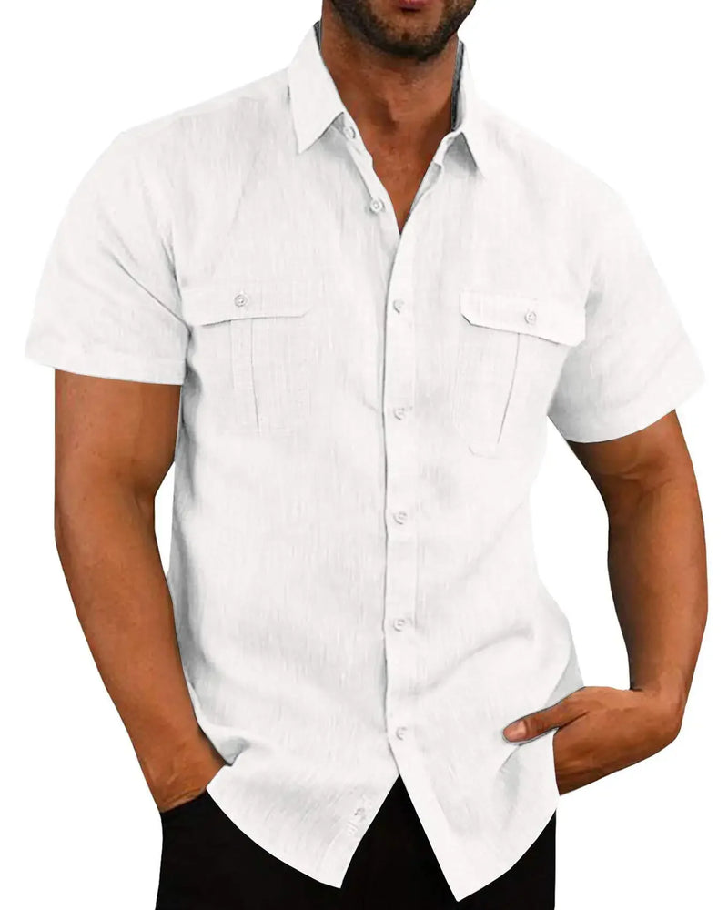 Cotton Linen Short Sleeve Shirt