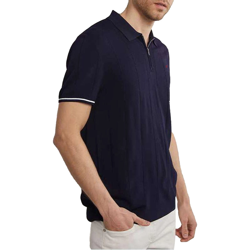 Men’s Ribbed Knit Polo Shirt