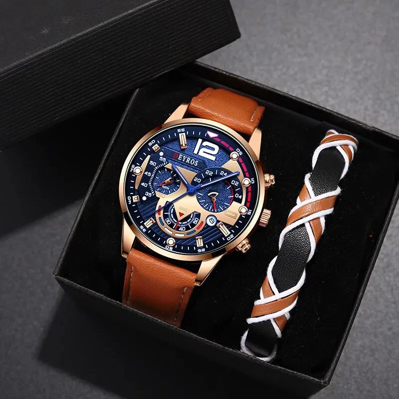 Men’s Quartz Watches – Luxury Brown